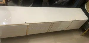 White Gold Stripe Tv Stand
