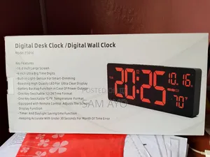 16 Inch Digital Wall Clock (Desk )With Rbg Light And Remote Control