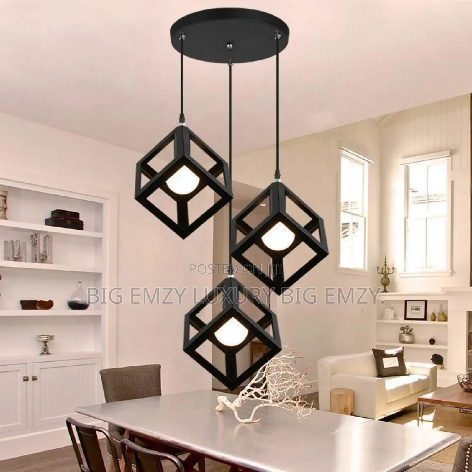 Geometric Pendant Light or a Modern Cube Ceiling Lamp.