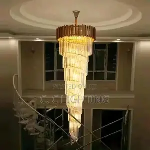 Luxury Modern Crystal Chandelier for Loft Black/Gold