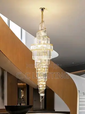 Villa Hollow Duplex Crystal Chandelier Hall Spiral