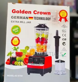 Golden Crown Blender (2.5l, 9000watt With an Extra Mini-Sized Blender)