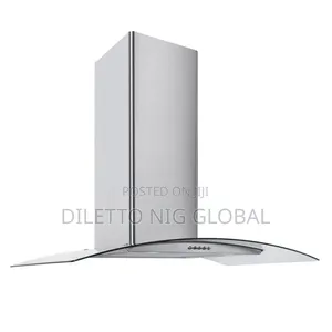 90cm Island Curved Glass Chimney Hood Smoke Extractor