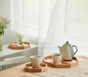 3pcs Hexagonal Bamboo Serving Tray Set (Ts).
