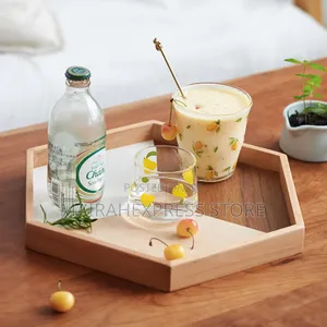 3pcs Hexagonal Bamboo Serving Tray Set (Ts).