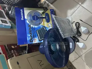 Brand New Duravolt 12inch Table Rechargeable Fan With Solar Panel