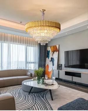 Size 600mm Crystal Chandelier Available in Gold, Black and Silver Bdy