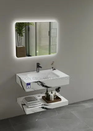 High Quality Suspended Marble Cabinet With Led Mirror