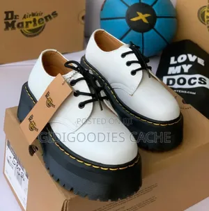 White Dr Martens Chunky Lace-Up Shoes