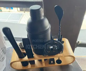 Wine Shaker Set With Stand (Black)
