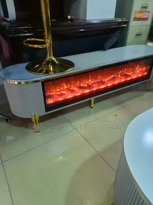 Tv Stand With Fire Plate, Remote Control.