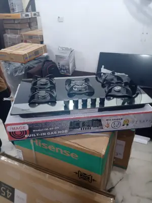 New Black Glass Image Im-90-G6 90cm 5 Burner Built-in Hob