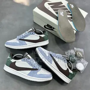 Original Travis Scott X Air Jordan 1 Low Og Sail & Ridgerock Sneakers