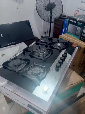 Brand New Black Image 90cm 5 Gas Hob Im-90-G6 Modern Design