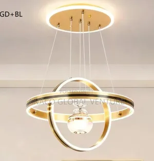 Modern Led Chandelier Light Gold Body 3 Colour Light With Remote