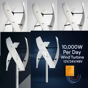 Uninterrupted Light With True 24/7 Power 10,000w Per Day Wind Turbine