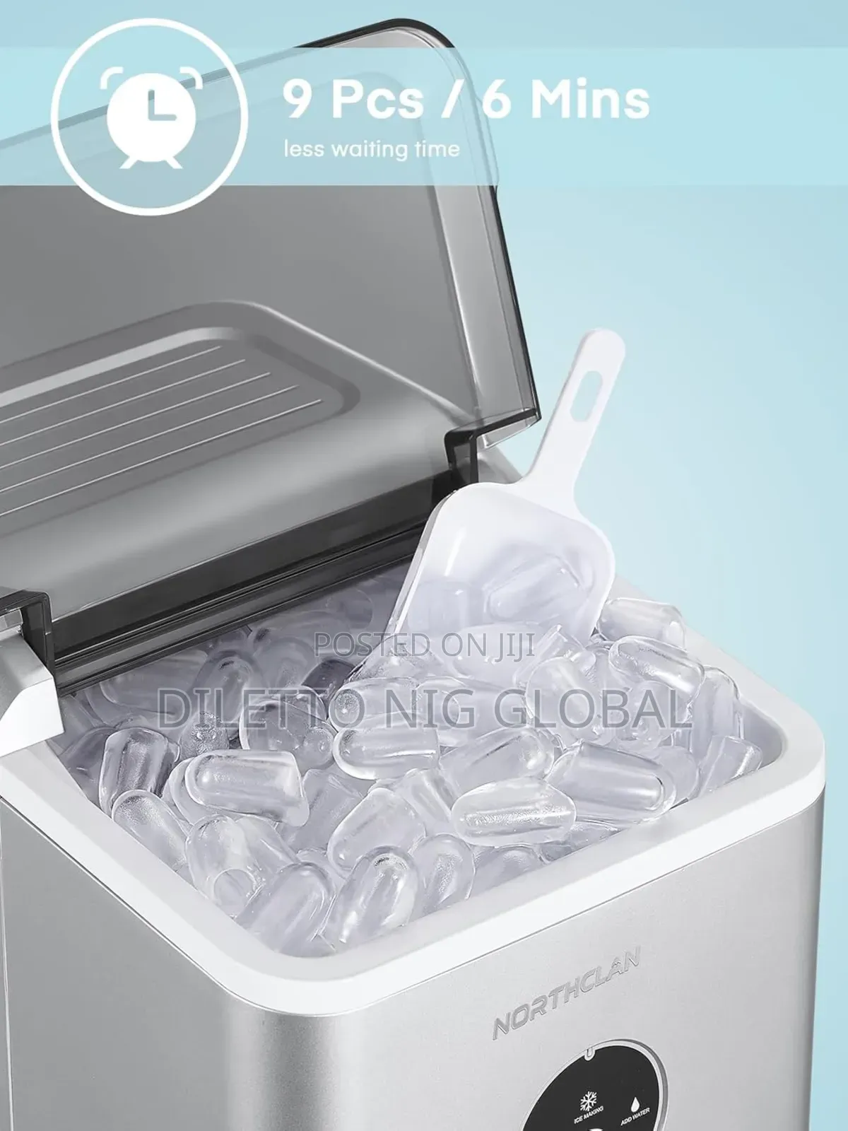 2.1l Countertop Ice Cube Maker With Led Display