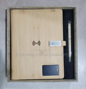 2 in 1 Bamboo/Power Bank Notepad With Pen