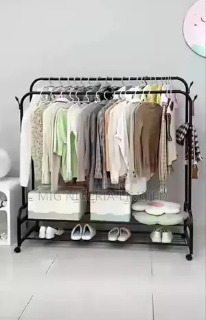 Heavy Gauge Double Pole Clothes Hanger - 2 Steps Cloth /Bag Hanger