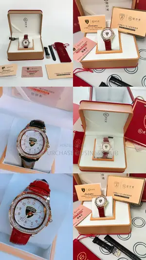 Lamborghini Luxury Female Leather Wristwatch- 2in1 High Quality Straps