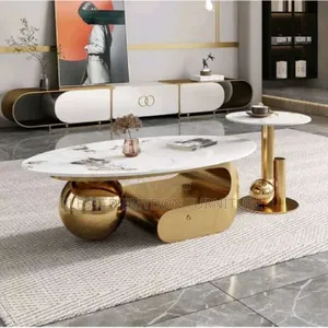 Modern Marble-Top Coffee Table Set