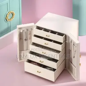 Multi-Layer Large-Capacity Leather Jewelry Storage Box