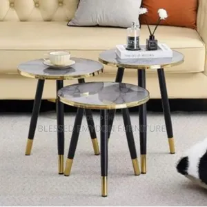 Exotic Set of 3 Nesting Coffee Side Tables
