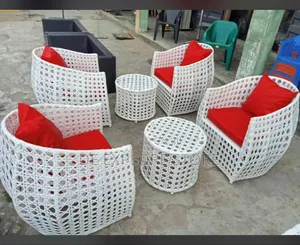 White Outdoor Set With Cushion