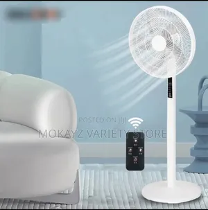 16inches Electric/Solar Sturdy Floor Fan + Extra Bulb (White Only)