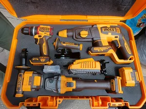 Ingco 20v 4-piece Cordless Industrial Combo Kit, A