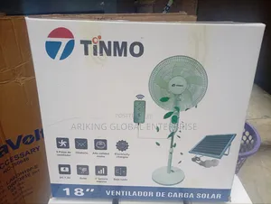 5 Blade Design 18" Rechargeable Solar Fan