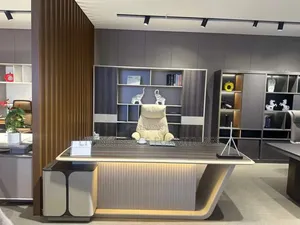 Executive Office Table 2meter Size With Bookshelf Full Set