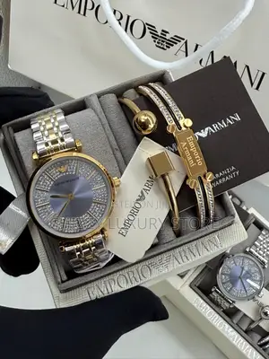 Emporio Armani Quality Luxury Ladies Set Chain Strap Wristwatch