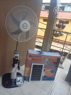 Duravolt 16-Inch Rechargeable Standing Fan With a Solar Panel .