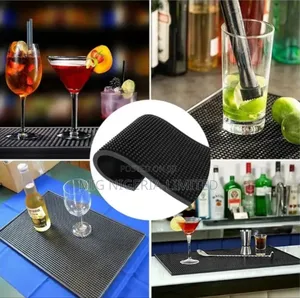 Bar Mats For Home Pub, Black Beer Mats, Non-slip Rubber Bar