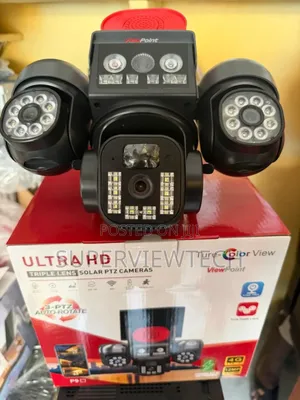 All Rotating 3 Lens Automatic PTZ Solar CCTV Camera