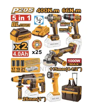 Special Ingco 5piece Industrial Brushless Combo Kit