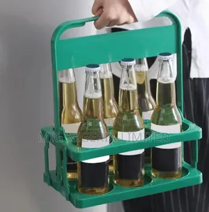 Foldable Beer Bottle Carrier, 6 Bottles Plastic Beer Collector With Ha
