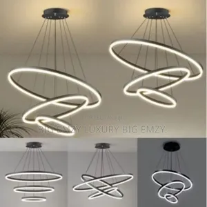 Living Room 3 Ring Golden Pendant or Chandelier.