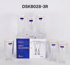 330ml 6pcs Crystal Water Glass With Gold Trimmin