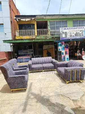 Complete Set of 7 Seaters Upholstery Padded Sofa Fabric