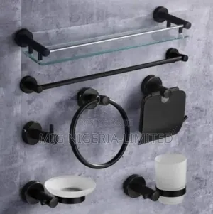Matt-Black Sets of Bathroom Accessories