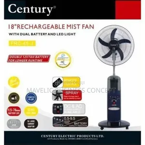Century 18" Rechargeable Fan With Dual Battery