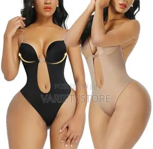 Sexy Women Bodysuit U Plunge Backless Body Shaper