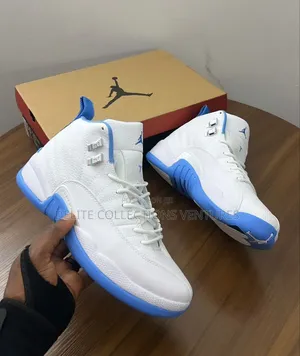 *Nike Air Jordan 12 Retro White/University Blue Colorway Sneakers*