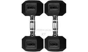 A Pair of 10kg Hex Dumbbells