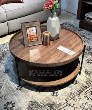 Wooden Coffee Center Table | Black Metal Legs