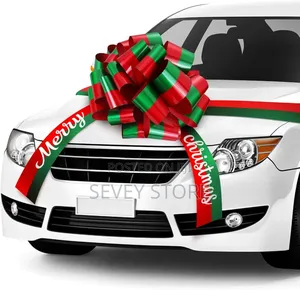 Merry Christmas Car Bow Sweet Giant Red Green Pull Bow Waterproof Car