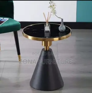 Marble Side Stool Black Top