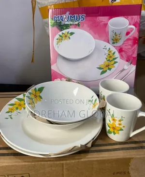6pc Dinner Set(2 Soup Bowl,2 Flat Plate and 2 Cup